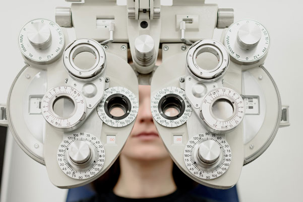 Person getting a vision test